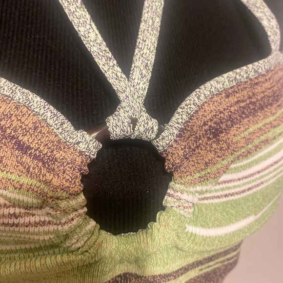 NWOT Veronica Beard $298 Velza halter knit green brown striped tank halter top L - Picture 6 of 9